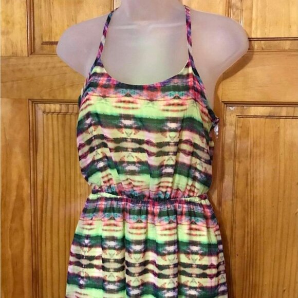 No Boundaries Tie Dye Floor Length Maxi Elastic Waist Sundress Dress3 - 5 Small - Picture 15 of 16